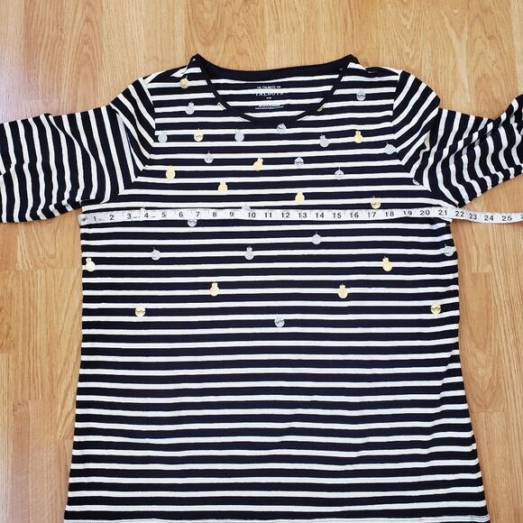 Talbots Long Sleeve Crewneck Christmas Ornaments Tee sz 1X - Picture 8 of 11